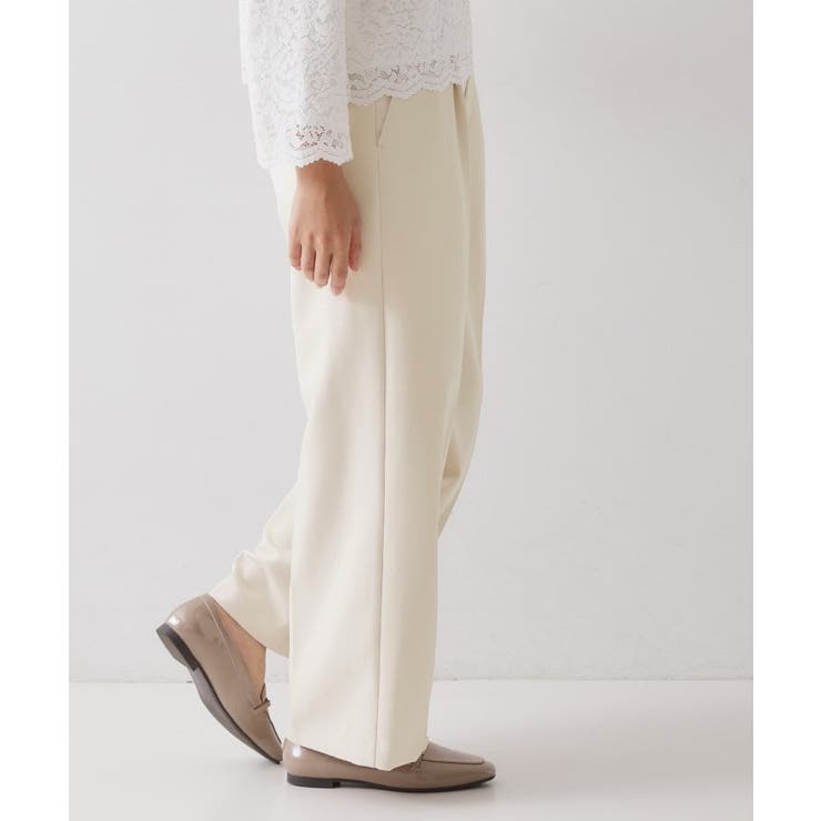 ≪通勤・セレモニーセットアップ対応≫ ワイドパンツダブルクロス【洗濯機OK】 | OPAQUE.CLIP | 詳細画像7 