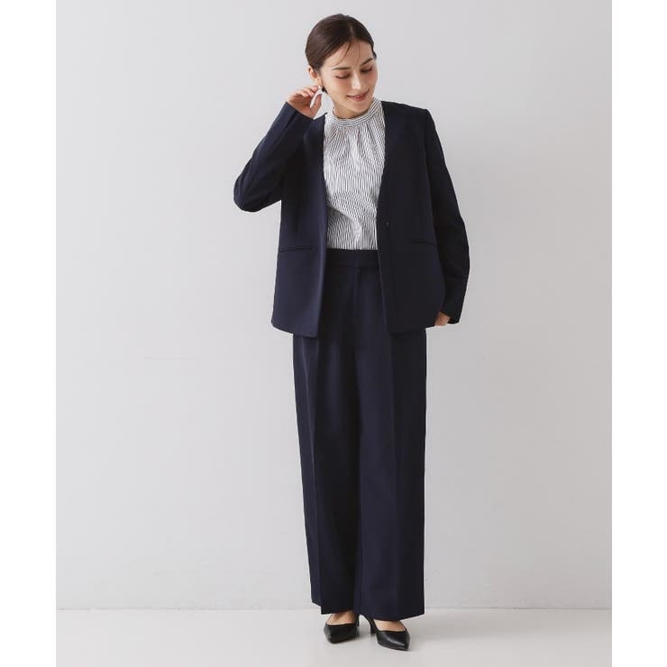 ≪通勤・セレモニーセットアップ対応≫ ワイドパンツダブルクロス【洗濯機OK】 | OPAQUE.CLIP | 詳細画像12 