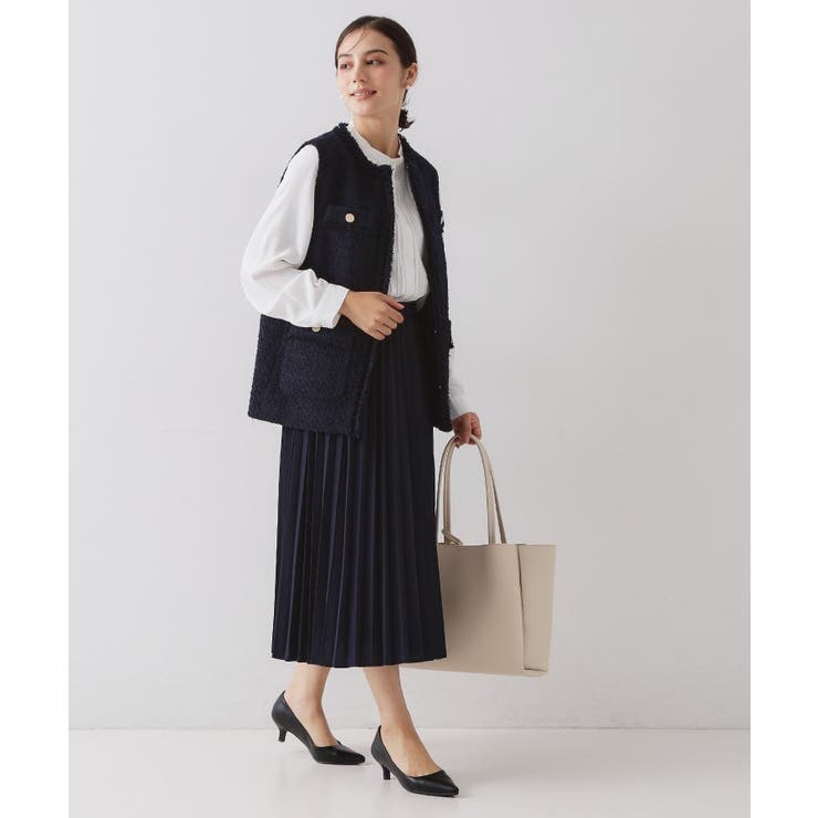 ≪通勤・セレモニー対応≫ツイードジレ【洗える】 | OPAQUE.CLIP | 詳細画像4 