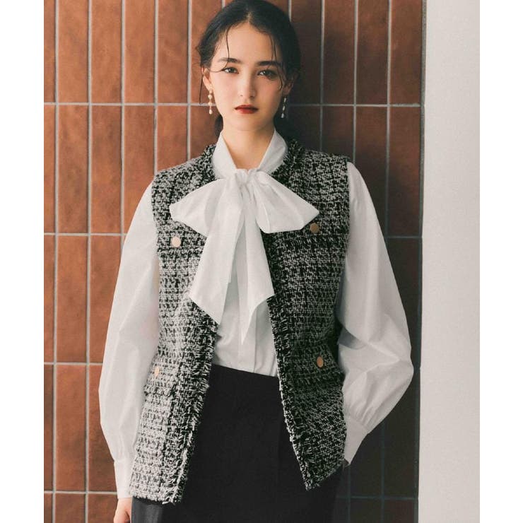 ≪通勤・セレモニー対応≫ツイードジレ【洗える】 | OPAQUE.CLIP | 詳細画像1 