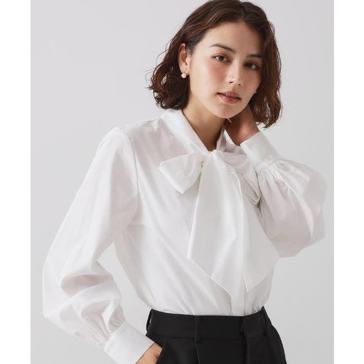 ≪通勤・セレモニー対応≫ボウタイシャツブラウス【洗濯機OK】 | OPAQUE.CLIP | 詳細画像18 