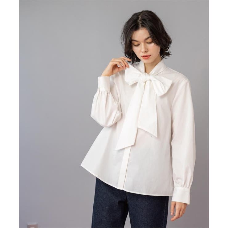 ≪通勤・セレモニー対応≫ボウタイシャツブラウス【洗濯機OK】 | OPAQUE.CLIP | 詳細画像8 