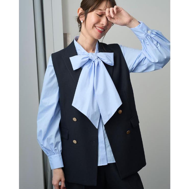 ≪通勤・セレモニー対応≫ボウタイシャツブラウス【洗濯機OK】 | OPAQUE.CLIP | 詳細画像2 