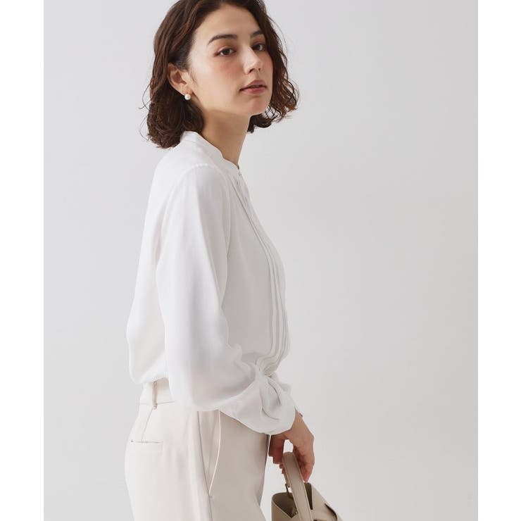 ≪通勤・セレモニー対応≫ タックブラウス【洗濯機OK】 | OPAQUE.CLIP | 詳細画像1 