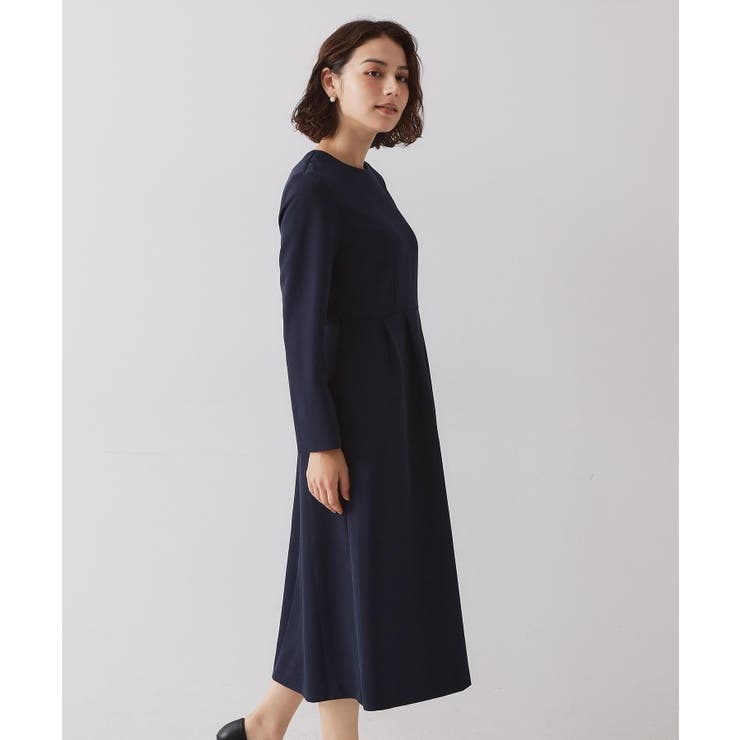 ≪通勤 セレモニー対応≫フィットアンドフレアワンピースダブルクロス【洗濯機OK】 | OPAQUE.CLIP | 詳細画像10 