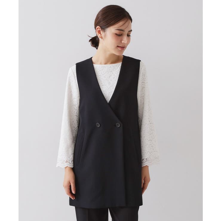 ≪通勤・セレモニー対応≫Vネックミドルジレ【洗濯機OK】 | OPAQUE.CLIP | 詳細画像9 