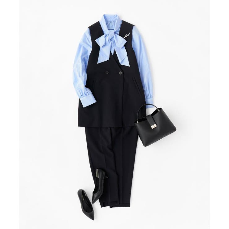 ≪通勤・セレモニー対応≫Vネックミドルジレ【洗濯機OK】 | OPAQUE.CLIP | 詳細画像17 