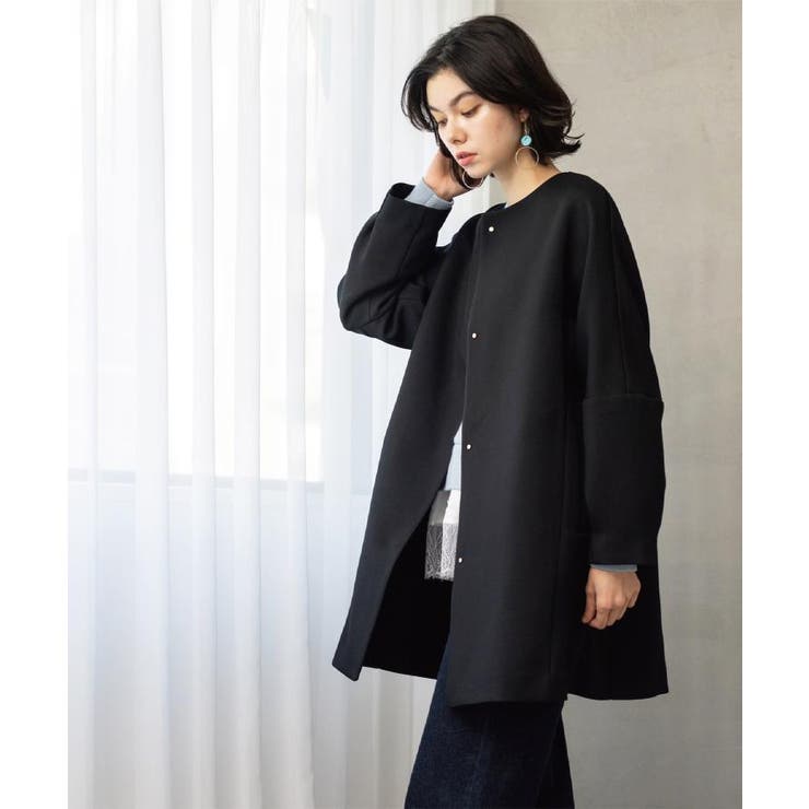 ブラック(019) | フォルムスリーブミドルコート【洗濯機OK】 | OPAQUE.CLIP