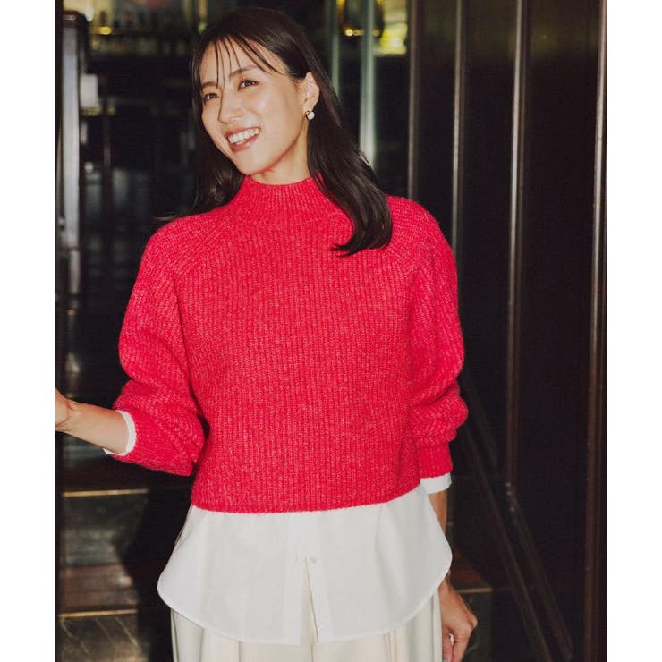 MIXミドルゲージショートあぜニット【洗濯機OK】 | OPAQUE.CLIP | 詳細画像1 