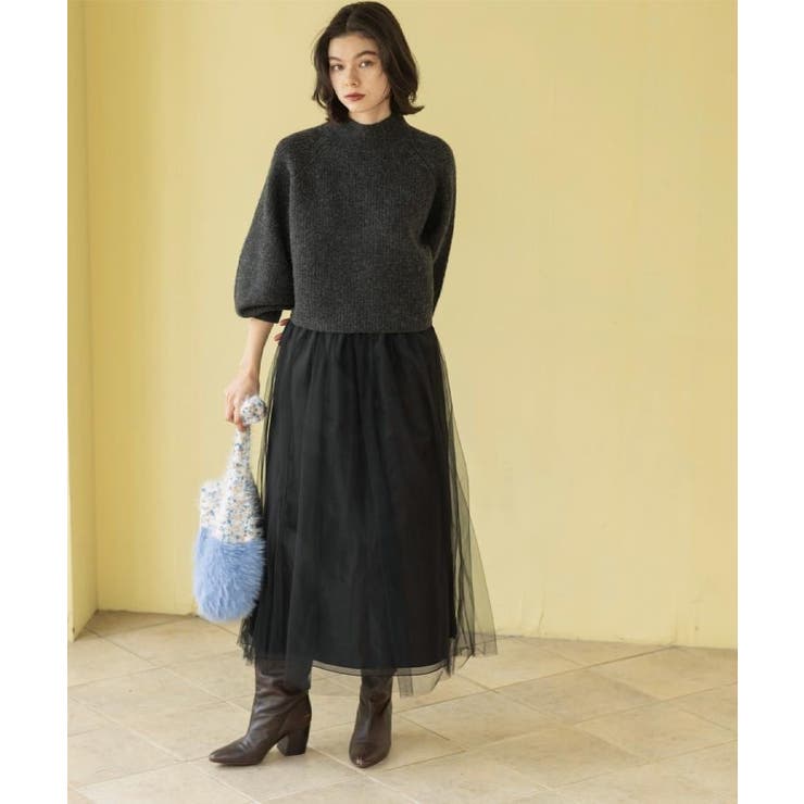 MIXミドルゲージショートあぜニット【洗濯機OK】 | OPAQUE.CLIP | 詳細画像15 