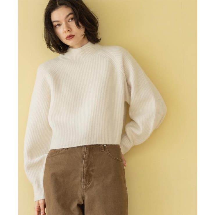 アイボリー(004) | MIXミドルゲージショートあぜニット【洗濯機OK】 | OPAQUE.CLIP