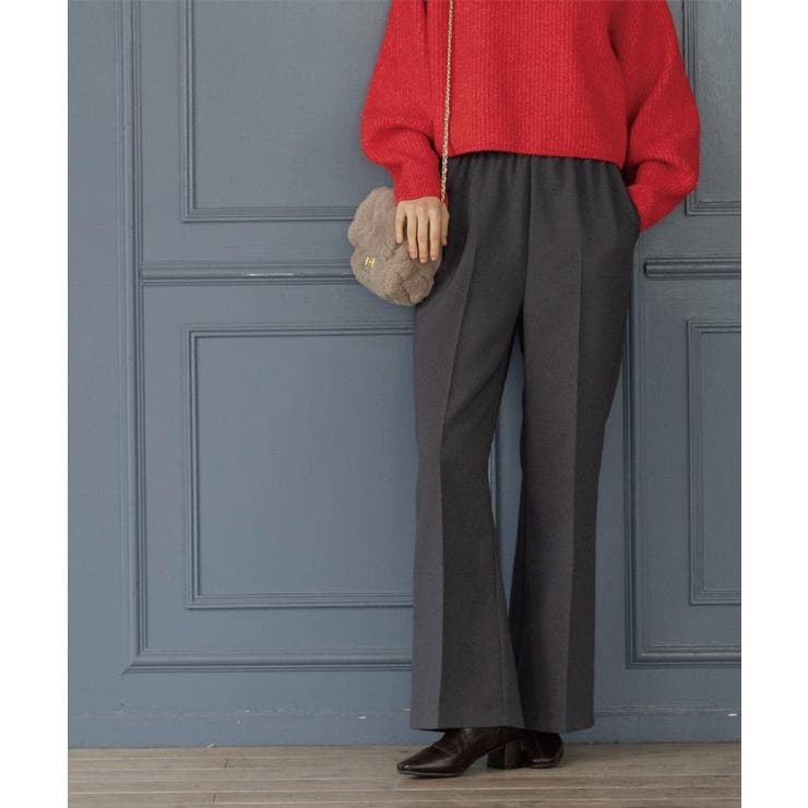 チャコールグレー(014) | イージーフレアパンツ【洗濯機OK】 | OPAQUE.CLIP