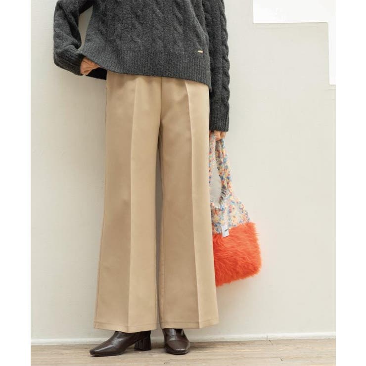 ベージュ(052) | イージーフレアパンツ【洗濯機OK】 | OPAQUE.CLIP