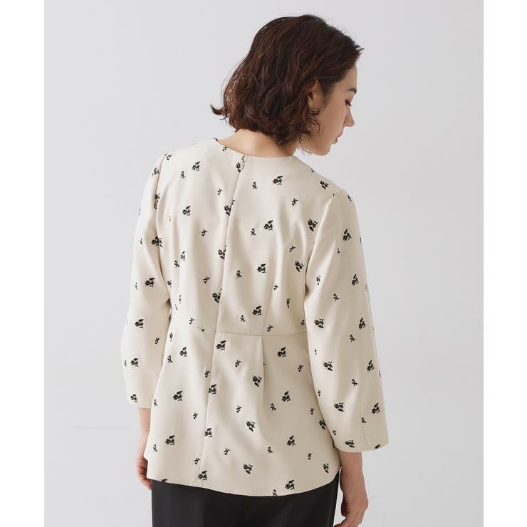 フラワー刺繍ペプラムブラウス【洗濯機OK】 | OPAQUE.CLIP | 詳細画像11 