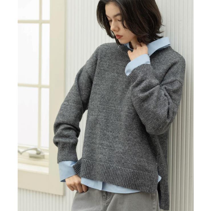 リラクシークルーネックニット【洗濯機OK】 | OPAQUE.CLIP | 詳細画像5 