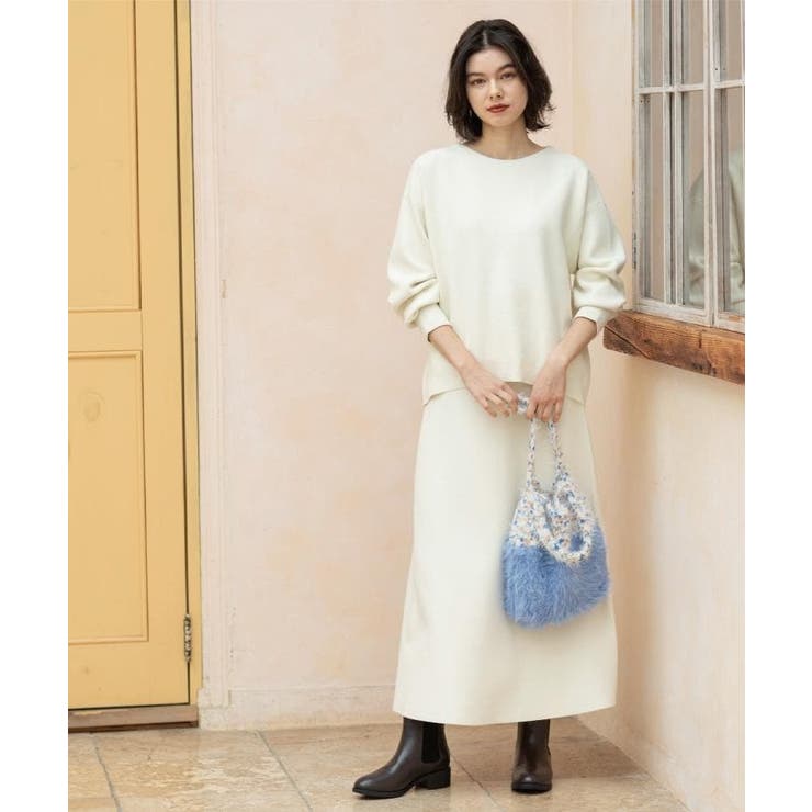 サイド編地切替ニットトップス/セットアップ対応【洗濯機OK】 | OPAQUE.CLIP | 詳細画像5 