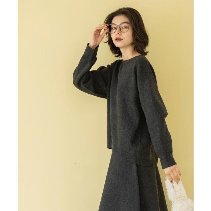 サイド編地切替ニットトップス/セットアップ対応【洗濯機OK】 | OPAQUE.CLIP | 詳細画像9 