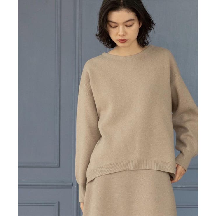 サイド編地切替ニットトップス/セットアップ対応【洗濯機OK】 | OPAQUE.CLIP | 詳細画像16 