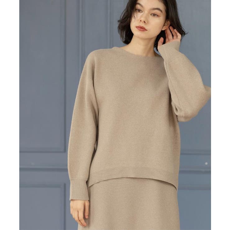 サイド編地切替ニットトップス/セットアップ対応【洗濯機OK】 | OPAQUE.CLIP | 詳細画像18 