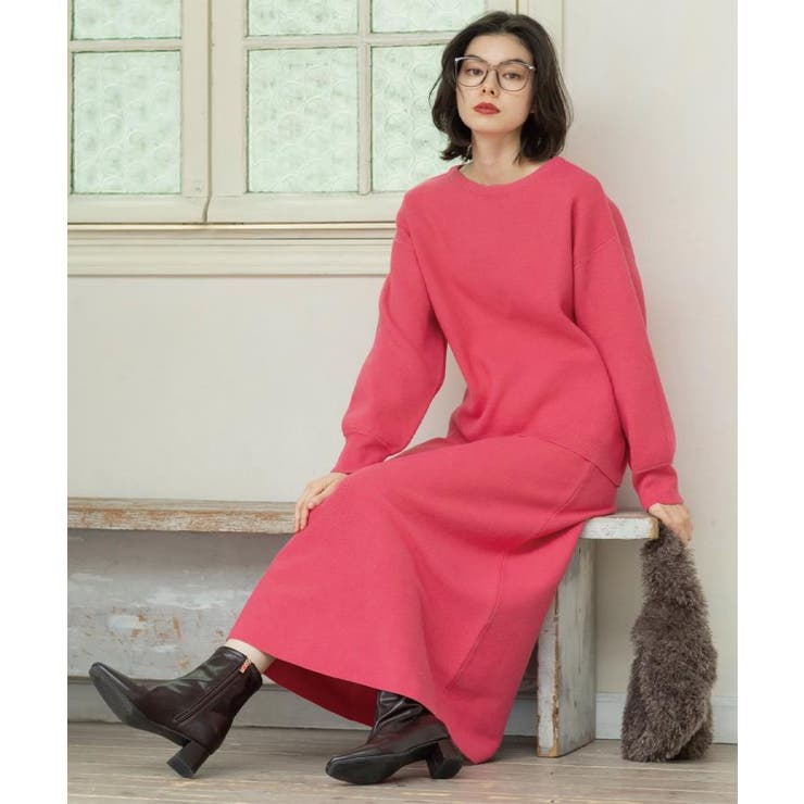 サイド編地切替ニットトップス/セットアップ対応【洗濯機OK】 | OPAQUE.CLIP | 詳細画像22 