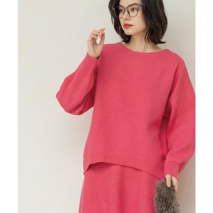 サイド編地切替ニットトップス/セットアップ対応【洗濯機OK】 | OPAQUE.CLIP | 詳細画像23 