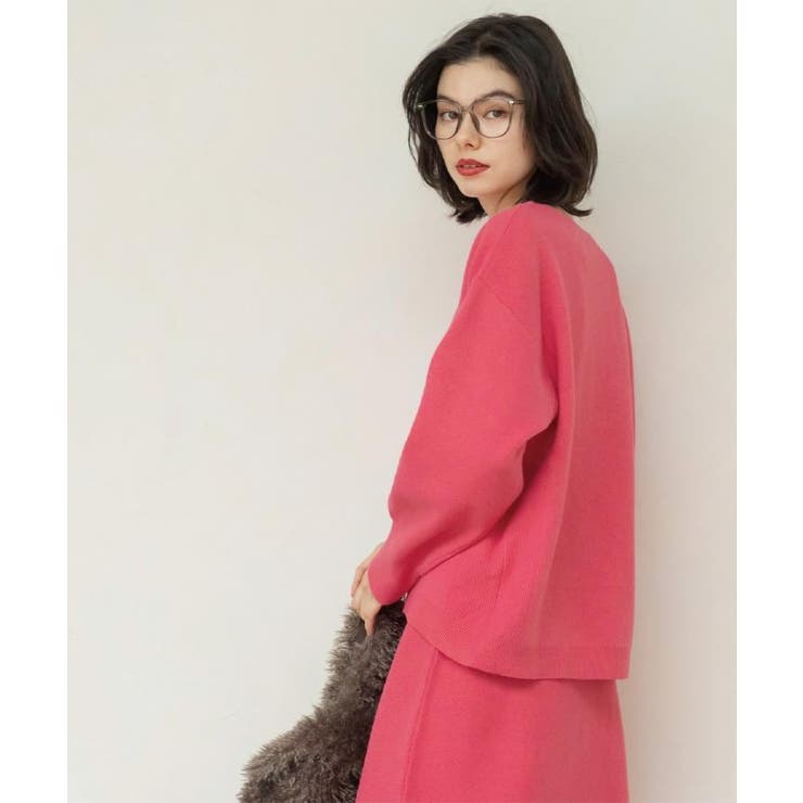 サイド編地切替ニットトップス/セットアップ対応【洗濯機OK】 | OPAQUE.CLIP | 詳細画像24 