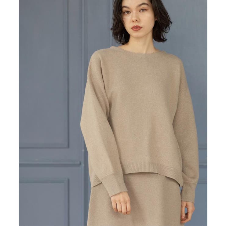 ベージュ(052) | サイド編地切替ニットトップス/セットアップ対応【洗濯機OK】 | OPAQUE.CLIP