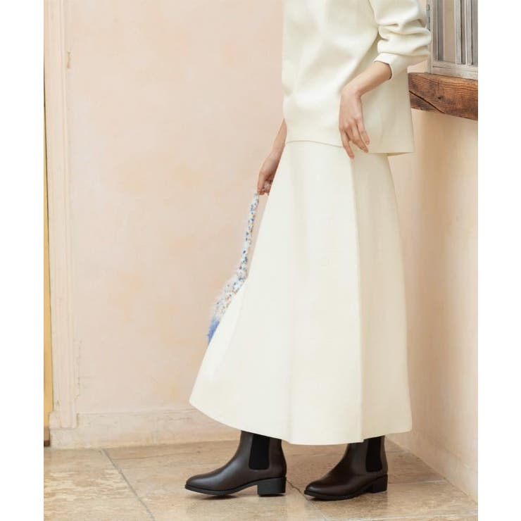 オフホワイト(003) | ニットフレアスカート/セットアップ対応【洗濯機OK】 | OPAQUE.CLIP