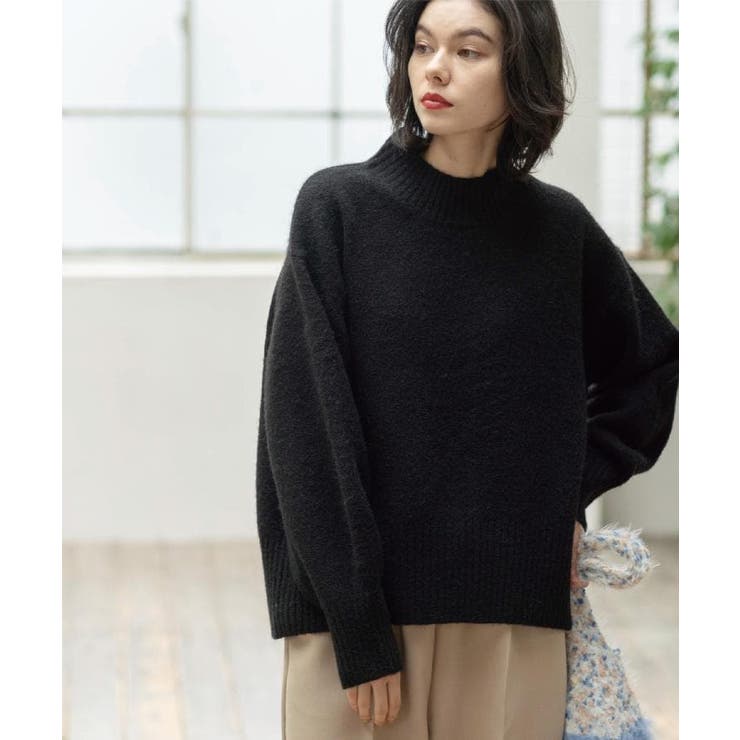 ブラック(819) | ふわふわハイネックニット【洗濯機OK】 | OPAQUE.CLIP