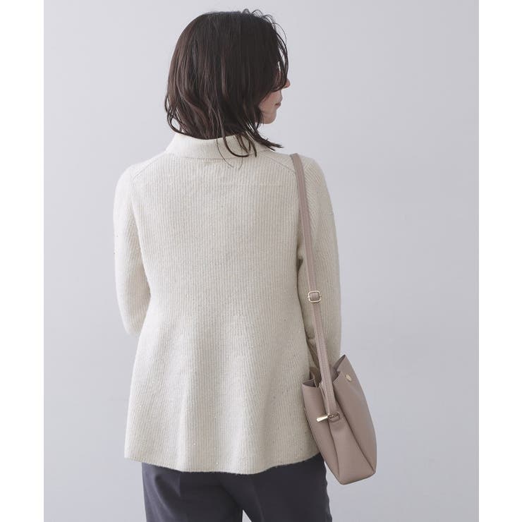 スパンコールラメ衿2WAYペプラムニット【洗濯機OK】 | OPAQUE.CLIP | 詳細画像2 