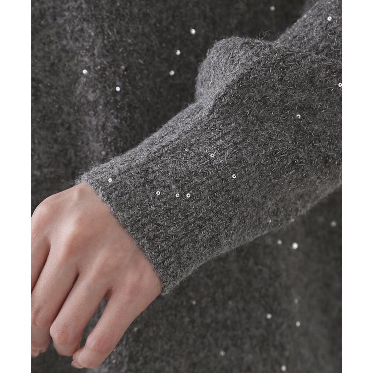 スパンコールラメ衿2WAYペプラムニット【洗濯機OK】 | OPAQUE.CLIP | 詳細画像27 