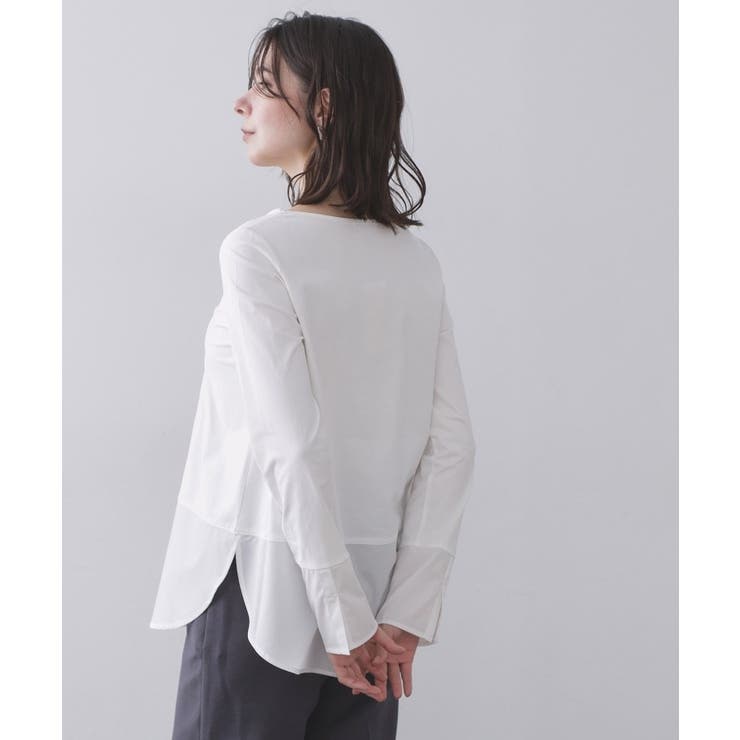 ホワイト(001) | シャツドッキングカットソー【洗濯機OK】 | OPAQUE.CLIP