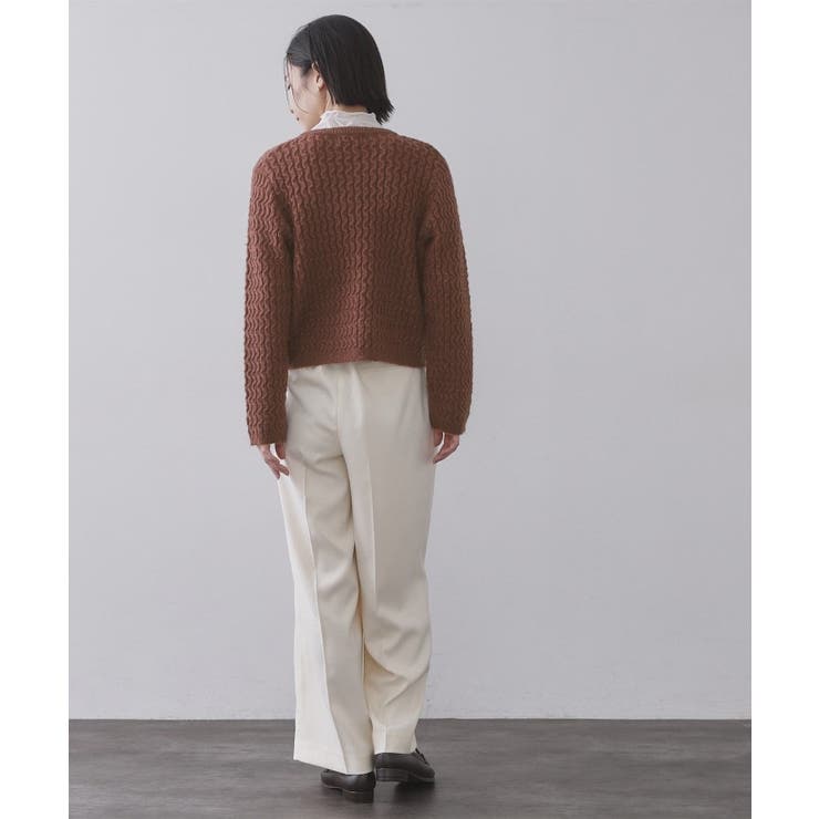 モヘヤタッチケーブル金ボタンカーディガン【洗濯機OK】 | OPAQUE.CLIP | 詳細画像15 