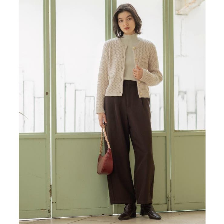 モヘヤタッチケーブル金ボタンカーディガン【洗濯機OK】 | OPAQUE.CLIP | 詳細画像5 