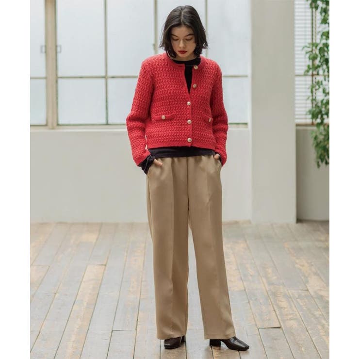 モヘヤタッチケーブル金ボタンカーディガン【洗濯機OK】 | OPAQUE.CLIP | 詳細画像16 