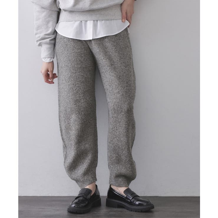 チャコールグレー(014) | ニットパンツ/セットアップ対応可【洗濯機OK】 | OPAQUE.CLIP