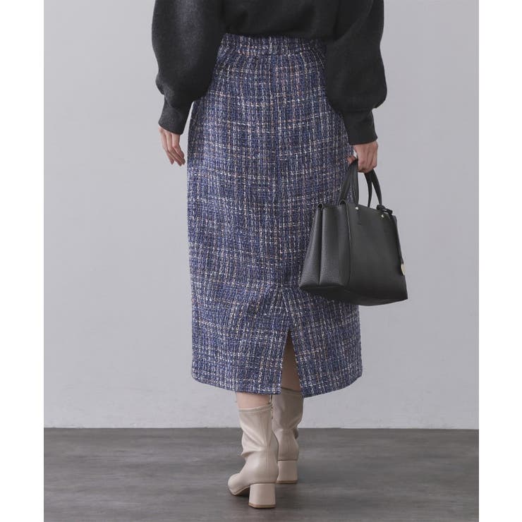 ファンシーツイードナロースカート【洗濯機OK】 | OPAQUE.CLIP | 詳細画像1 