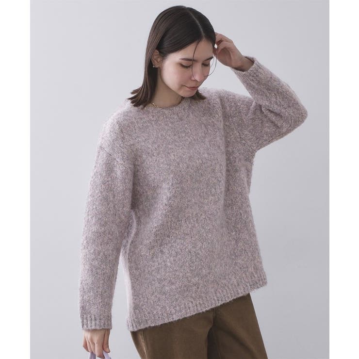 ピンク(471) | カラーMIXリラクシーミドルゲージニット【洗濯機OK】 | OPAQUE.CLIP