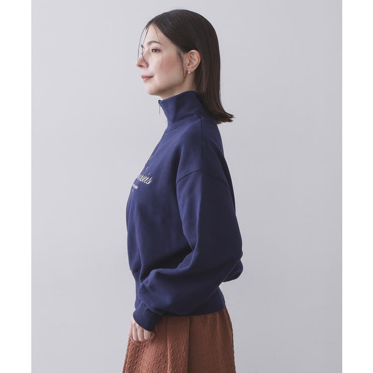 ハーフZIPロゴ刺繍裏毛【洗濯機OK】 | OPAQUE.CLIP | 詳細画像14 