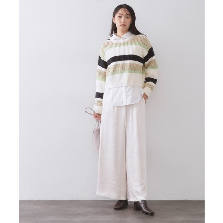 カラーボーダーミドルゲージニット | OPAQUE.CLIP | 詳細画像6 