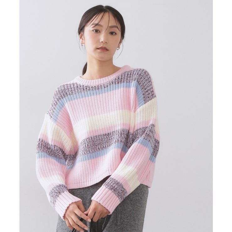 カラーボーダーミドルゲージニット | OPAQUE.CLIP | 詳細画像9 