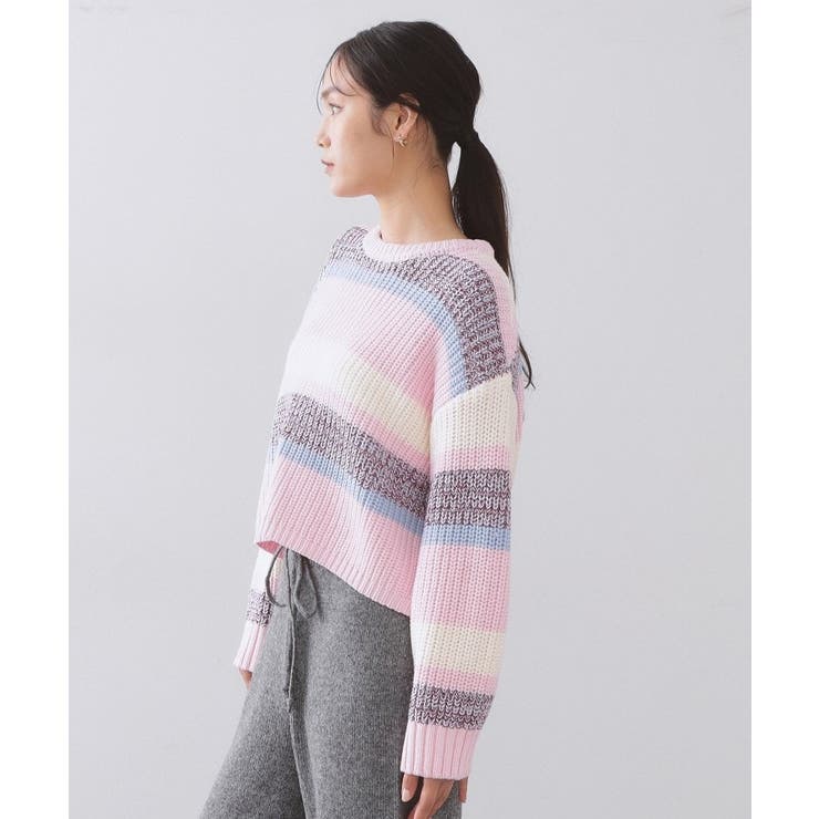 カラーボーダーミドルゲージニット | OPAQUE.CLIP | 詳細画像14 