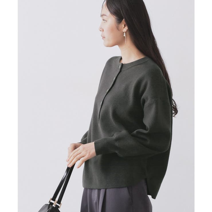 ヘンリーネックニット/前後2WAY【洗濯機OK】 | OPAQUE.CLIP | 詳細画像9 