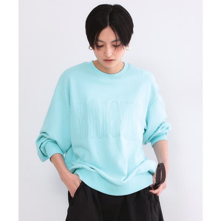 ブルー(091) | ロゴ刺繍裏毛トップス【洗濯機OK】 | OPAQUE.CLIP