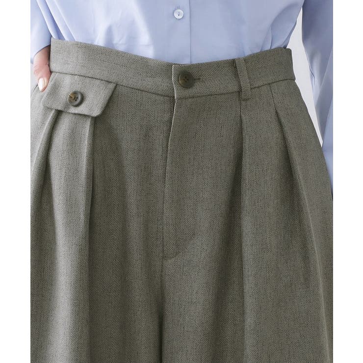 ヘリンボーンタックワイドパンツ【洗濯機OK】 | OPAQUE.CLIP | 詳細画像12 