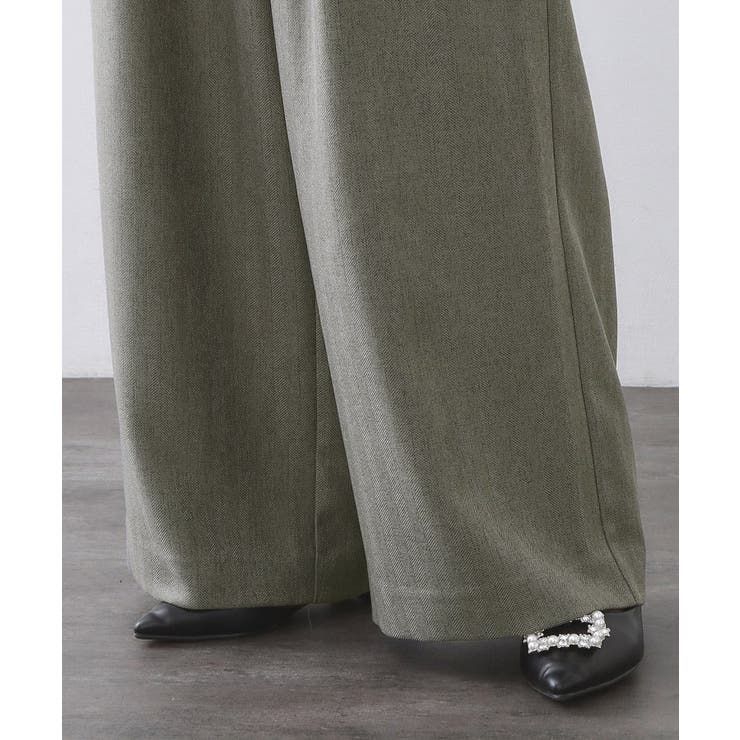 ヘリンボーンタックワイドパンツ【洗濯機OK】 | OPAQUE.CLIP | 詳細画像15 