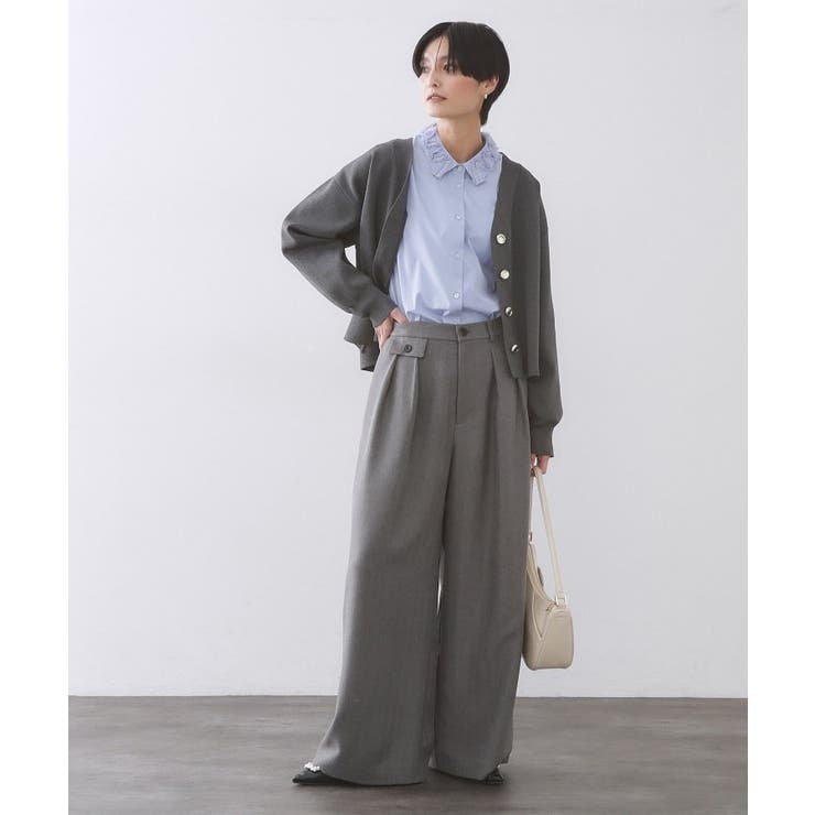 襟チュールシャツ【洗濯機OK】 | OPAQUE.CLIP | 詳細画像6 