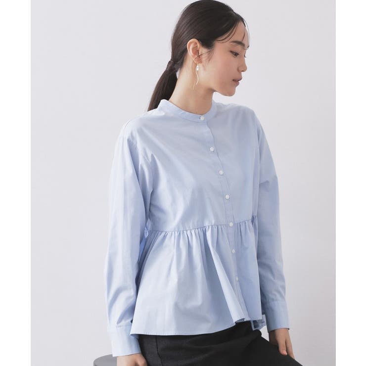 ブルー(091) | ペプラムシャツ【洗濯機OK】 | OPAQUE.CLIP