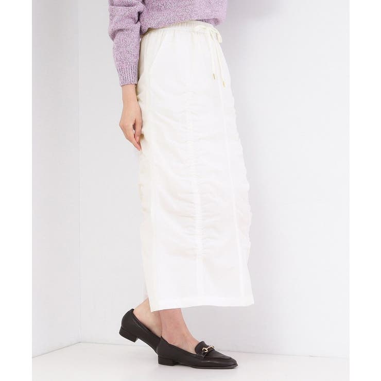 撥水シャーリングナロースカート【洗濯機OK／UVケア／花粉対応】 | OPAQUE.CLIP | 詳細画像1 