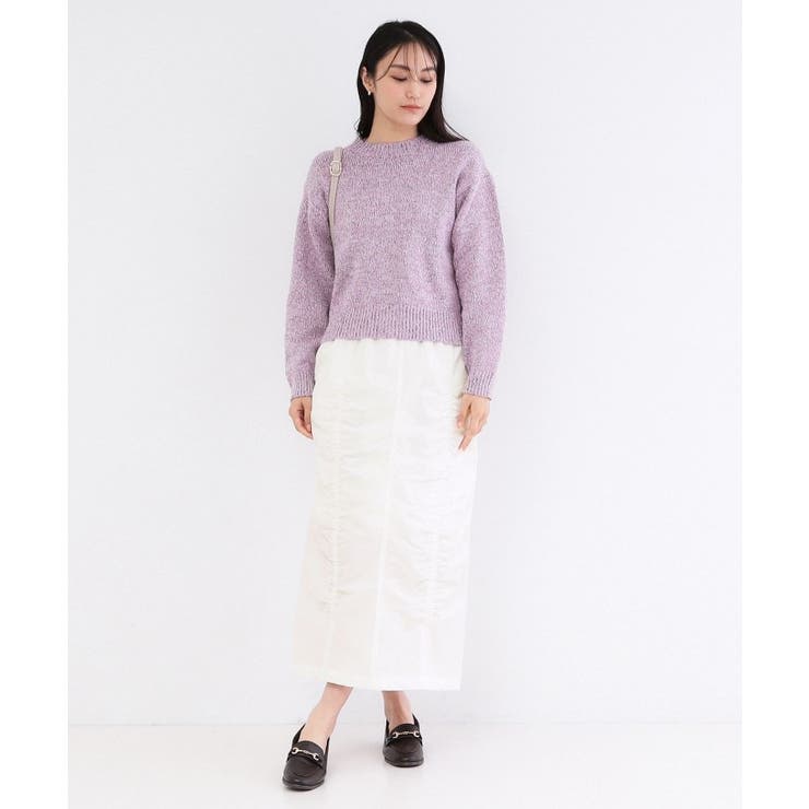 撥水シャーリングナロースカート【洗濯機OK／UVケア／花粉対応】 | OPAQUE.CLIP | 詳細画像2 